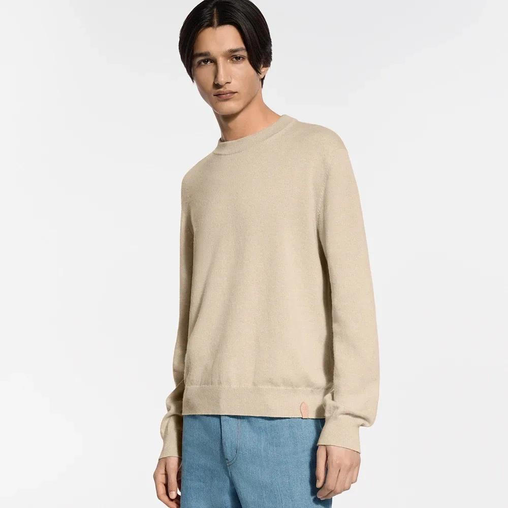 Louis Vuitton/Louis Vuitton embroidered leather label knitted sweater